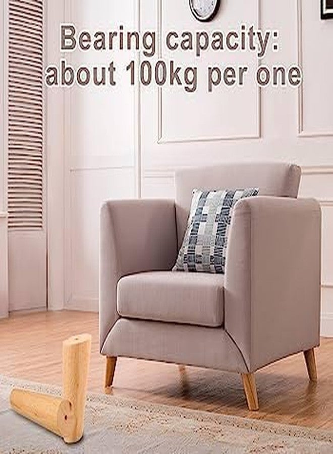 AAKASH DECOR Wooden Sofa Legs/Furniture Leg 5 Inches - Natural Wood Finish Leg Set of 4 Pcs | Cone Shape Heavy Table Leg with Mounting Metal & Screw Sofa Paya (Skin) - Image 2